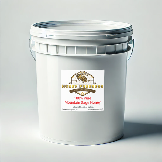 100% Pure Raw Unfiltered Mountain Sage Honey 46lbs (4 gallons)